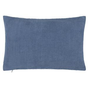 Throw Pillow Cover Corduroy Corn Striped Cushion Cover, Dark Blue 12" x 18"